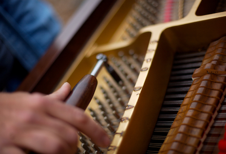 tuning a piano